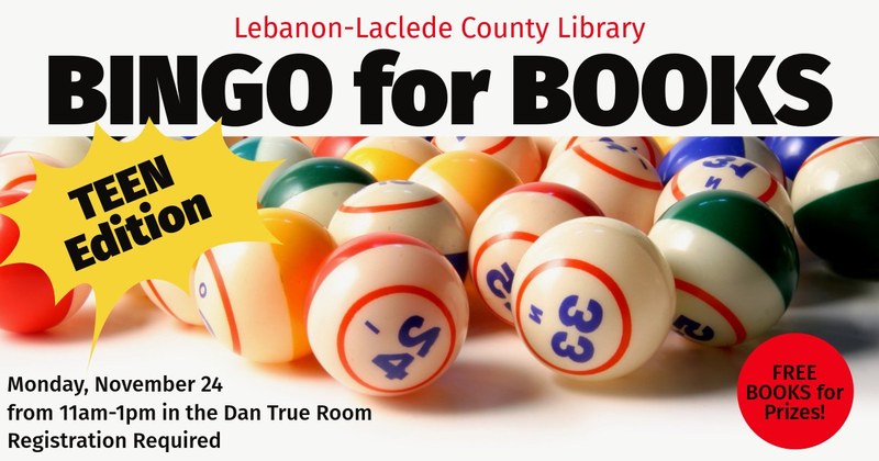Teen Event: Bingo for Book Teen Event: Bingo for Book